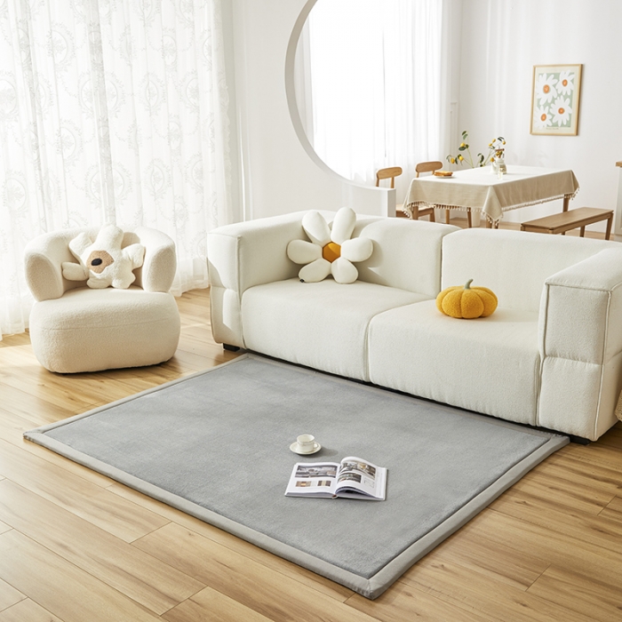 91家纺网 家纺一手货源 找家纺 北辰 2022新款多功能客厅地垫 银灰色