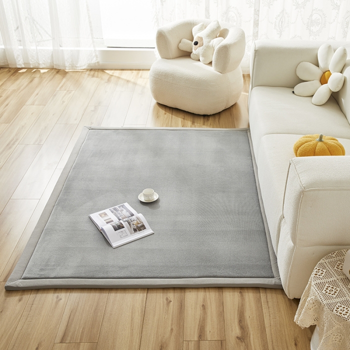 91家纺网 家纺一手货源 找家纺 北辰 2022新款多功能客厅地垫 银灰色