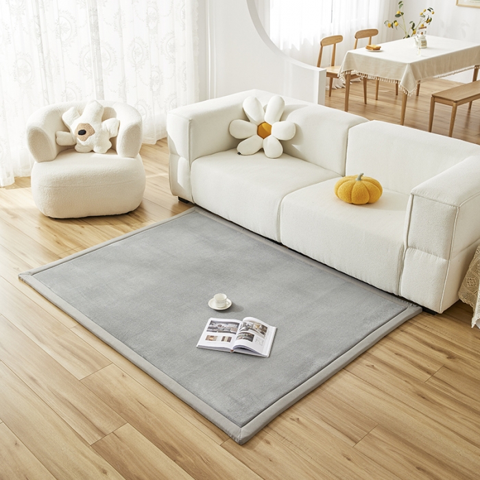 91家纺网 家纺一手货源 找家纺 北辰 2022新款多功能客厅地垫 银灰色