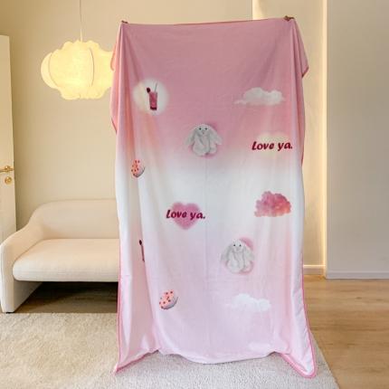 91家纺网 家纺一手货源 找家纺 桃喜 2022新款数码印花双面牛奶绒毯 玩偶兔