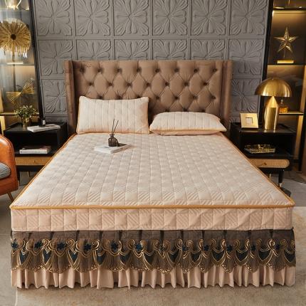 91家纺网 家纺一手货源 找家纺 （总）薇梦 2022新款夹棉床裙三件套倾城佳人