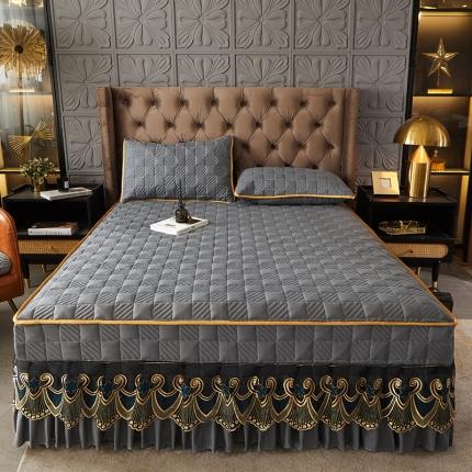 91家纺网 家纺一手货源 找家纺 （总）薇梦 2022新款夹棉床裙三件套倾城佳人