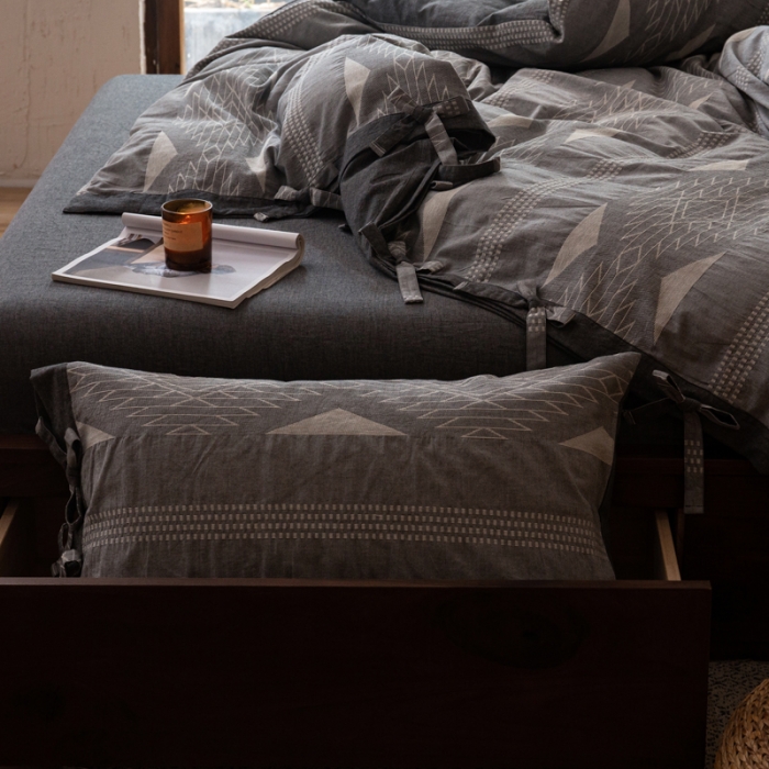 91家纺网 家纺一手货源 找家纺 安莱生活 绵刺子提花波西米亚风名族异域风四件套 波西米亚-黑