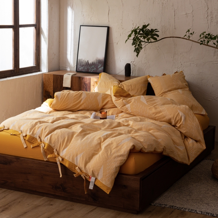 91家纺网 家纺一手货源 找家纺 安莱生活 绵刺子提花波西米亚风名族异域风四件套 波西米亚-黄