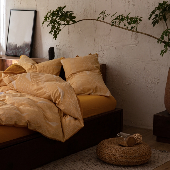 91家纺网 家纺一手货源 找家纺 安莱生活 绵刺子提花波西米亚风名族异域风四件套 波西米亚-黄