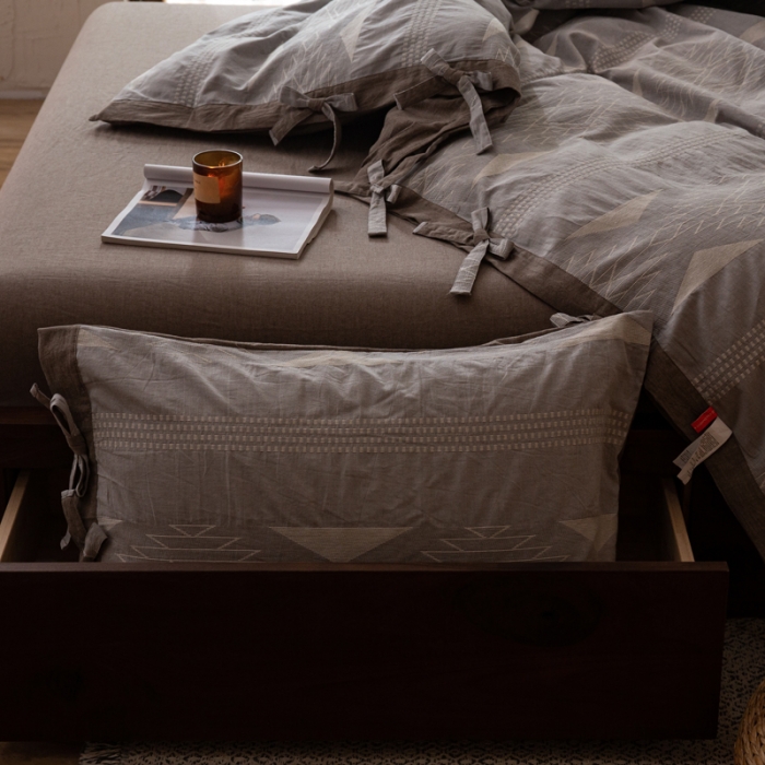 91家纺网 家纺一手货源 找家纺 安莱生活 绵刺子提花波西米亚风名族异域风四件套 波西米亚-灰