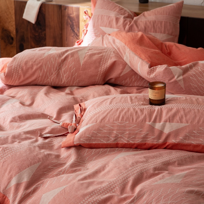 91家纺网 家纺一手货源 找家纺 安莱生活 绵刺子提花波西米亚风名族异域风四件套 波西米亚-桔