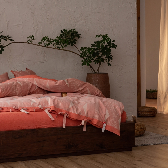 91家纺网 家纺一手货源 找家纺 安莱生活 绵刺子提花波西米亚风名族异域风四件套 波西米亚-桔