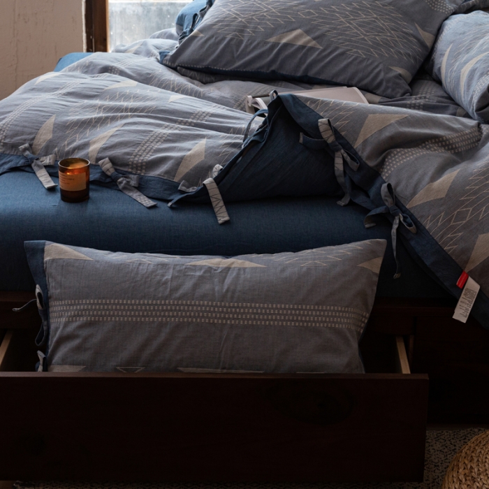 91家纺网 家纺一手货源 找家纺 安莱生活 绵刺子提花波西米亚风名族异域风四件套 波西米亚-蓝