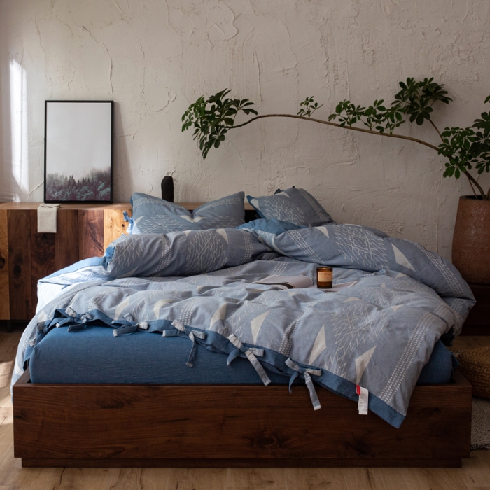 91家纺网 家纺一手货源 找家纺 安莱生活 绵刺子提花波西米亚风名族异域风四件套 波西米亚-蓝