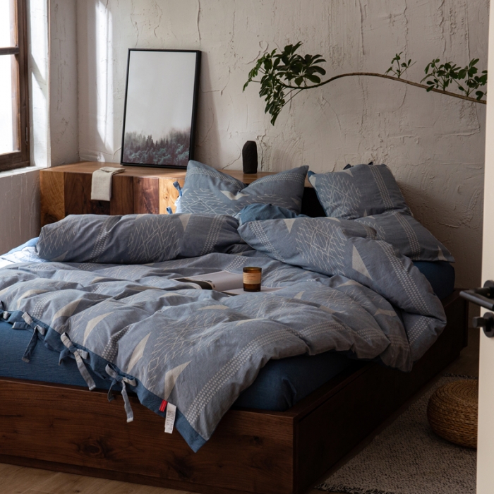 91家纺网 家纺一手货源 找家纺 安莱生活 绵刺子提花波西米亚风名族异域风四件套 波西米亚-蓝