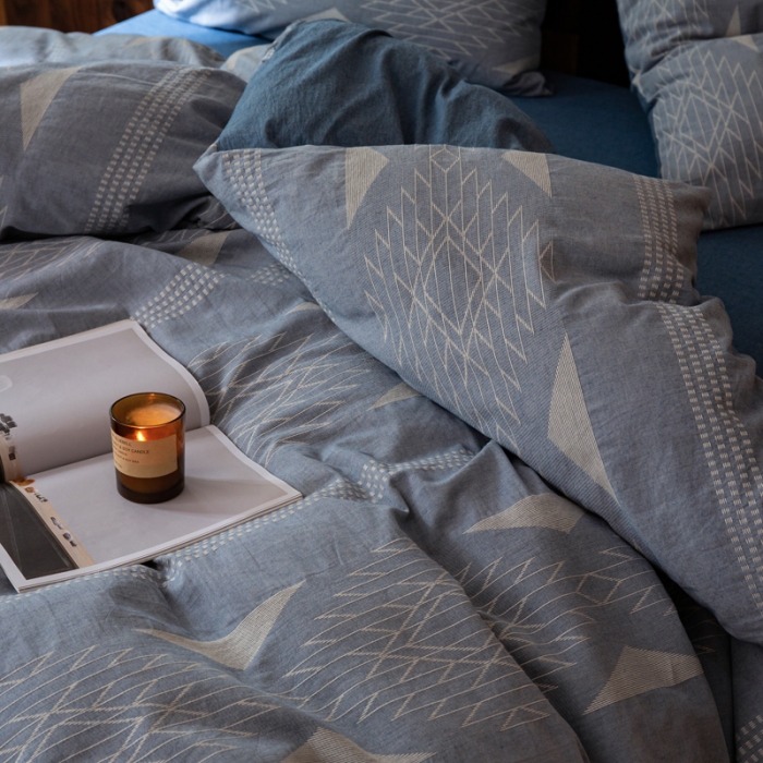 91家纺网 家纺一手货源 找家纺 安莱生活 绵刺子提花波西米亚风名族异域风四件套 波西米亚-蓝