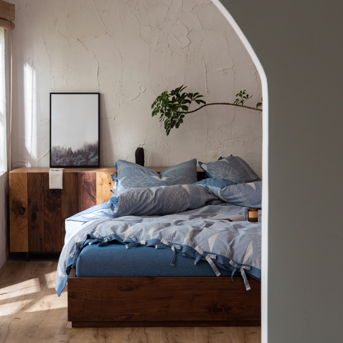 91家纺网 家纺一手货源 找家纺 安莱生活 绵刺子提花波西米亚风名族异域风四件套 波西米亚-蓝