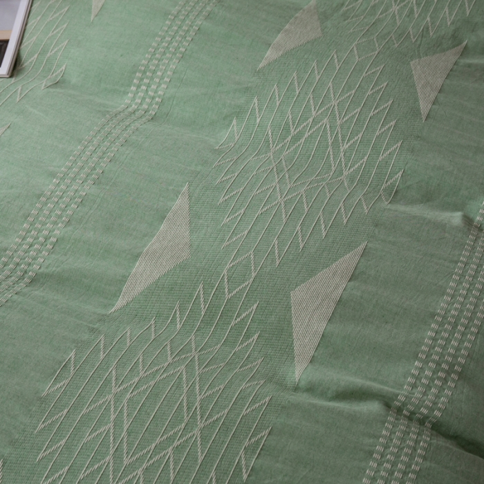 91家纺网 家纺一手货源 找家纺 安莱生活 绵刺子提花波西米亚风名族异域风四件套 波西米亚-绿