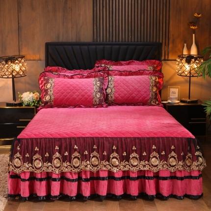 91家纺网 家纺一手货源 找家纺 （总）瑞宝 2025新款水晶绒单床裙-瑞丽系列