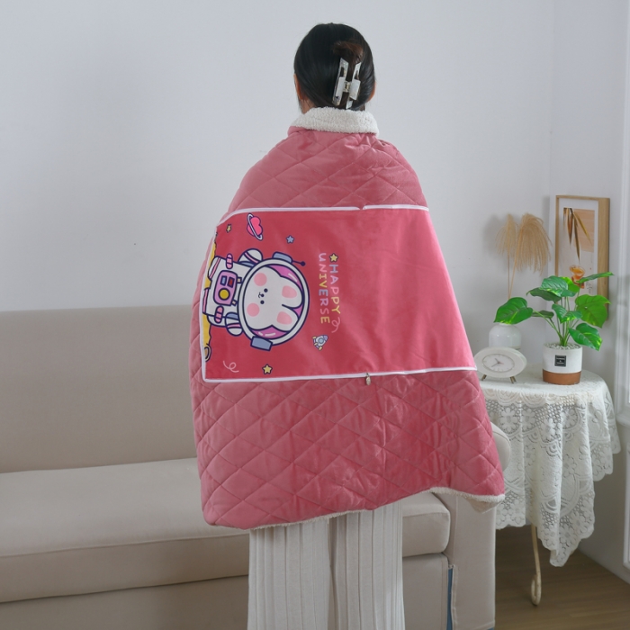 91家纺网 家纺一手货源 找家纺 暖居 2024新款欧盟标准CE认证Usp电热毯抱枕被 豆沙