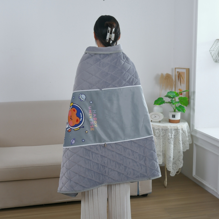 91家纺网 家纺一手货源 找家纺 暖居 2024新款欧盟标准CE认证Usp电热毯抱枕被 浅灰