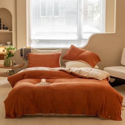 91家纺网 家纺一手货源 找家纺 （总）华超针织 2022新款剪花牛奶绒四件套-风格一