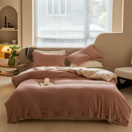 91家纺网 家纺一手货源 找家纺 （总）华超针织 2022新款剪花牛奶绒四件套-风格一