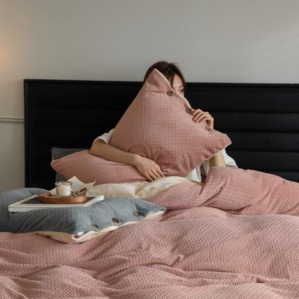 91家纺网 家纺一手货源 找家纺 华超针织 2022新款剪花牛奶绒四件套-风格二 芋泥