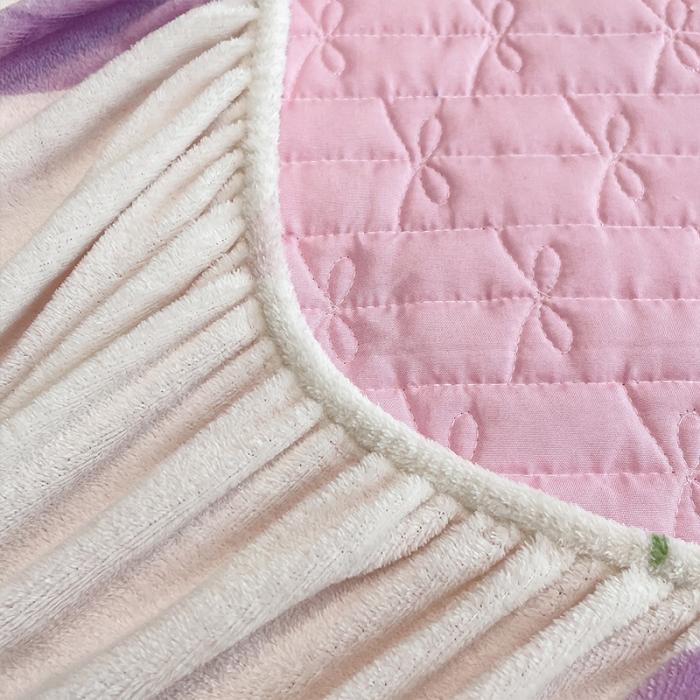 91家纺网 家纺一手货源 找家纺 （总）安哆啦 2022新款绗缝加厚磨毛夹棉花边牛奶绒床笠