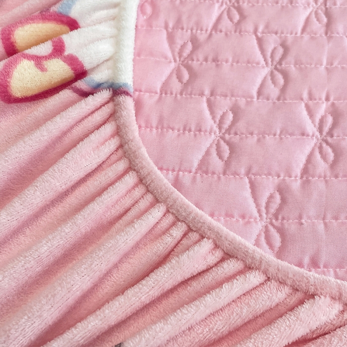 91家纺网 家纺一手货源 找家纺 安哆啦 2022新款绗缝加厚磨毛夹棉花边牛奶绒床笠 豹纹小萌狗