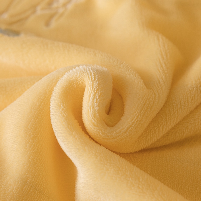 91家纺网 家纺一手货源 找家纺 宅家居 2023新款蒂娜系列加厚牛奶绒刺绣四件套 蒂娜-黄色