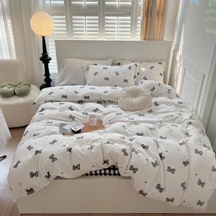 91家纺网 家纺一手货源 找家纺 （总）顾里 2022新款ins少女保暖牛奶绒四件套