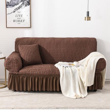 91家纺网 家纺一手货源 找家纺 （总）共鸣 2022新款泡泡纱系列裙摆款双人沙发套