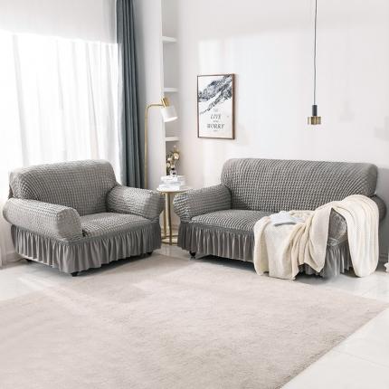 91家纺网 家纺一手货源 找家纺 （总）共鸣 2022新款泡泡纱系列裙摆款组合沙发套