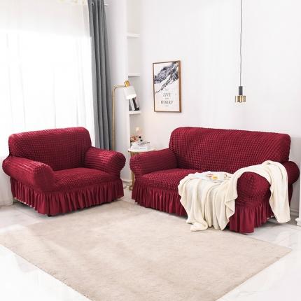 91家纺网 家纺一手货源 找家纺 （总）共鸣 2022新款泡泡纱系列裙摆款组合沙发套