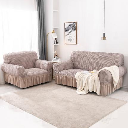 91家纺网 家纺一手货源 找家纺 （总）共鸣 2022新款泡泡纱系列裙摆款组合沙发套