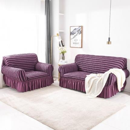 91家纺网 家纺一手货源 找家纺 （总）共鸣 2022新款泡泡纱系列裙摆款组合沙发套