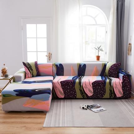 91家纺网 家纺一手货源 找家纺 （总）共鸣 2022新款牛奶丝印花系列组合沙发套