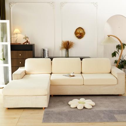 91家纺网 家纺一手货源 找家纺 （总）共鸣 2022新款摇粒绒提花交织纹系列沙发坐垫套