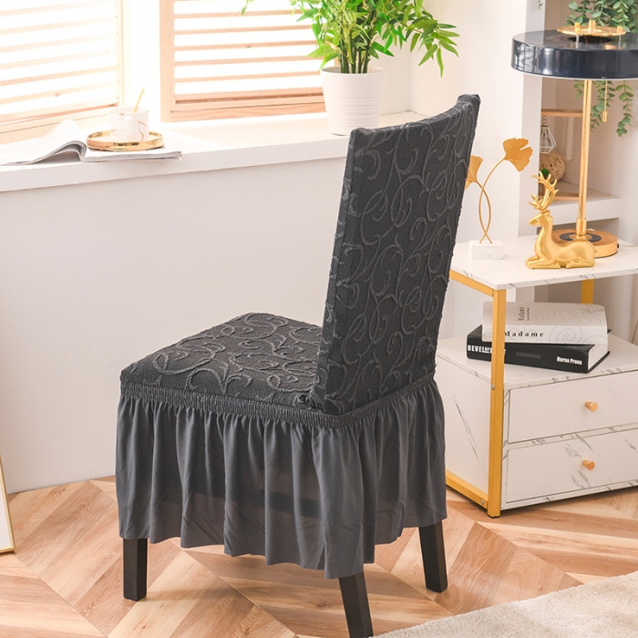 91家纺网 家纺一手货源 找家纺 （总）共鸣 2022新款高奢浮雕提花系列椅套-裙摆款