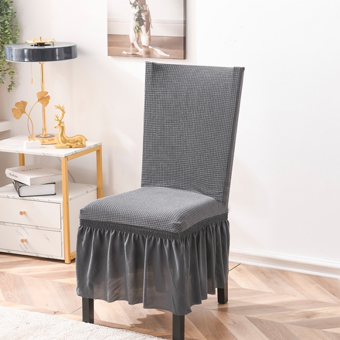 91家纺网 家纺一手货源 找家纺 （总）共鸣 2022新款华夫格防水系列椅套-裙摆款