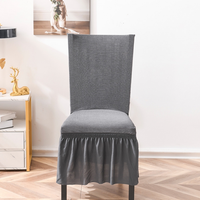 91家纺网 家纺一手货源 找家纺 （总）共鸣 2022新款华夫格防水系列椅套-裙摆款