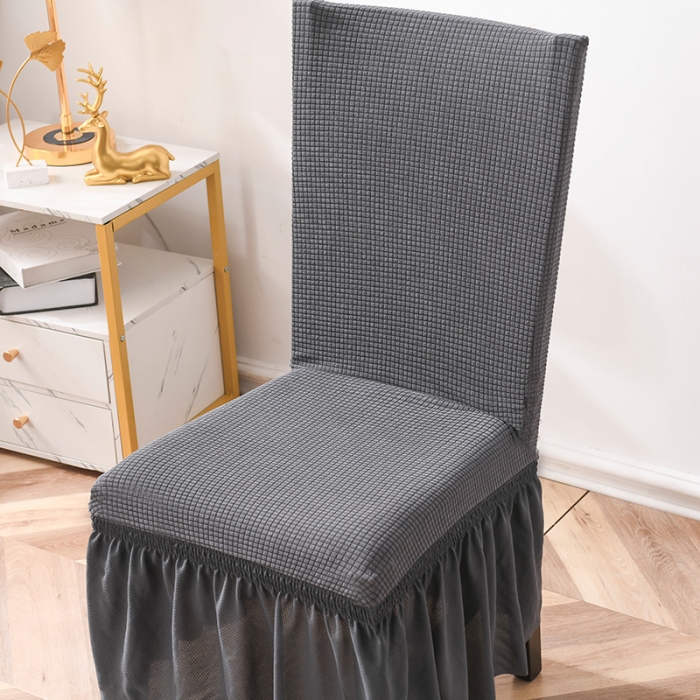 91家纺网 家纺一手货源 找家纺 （总）共鸣 2022新款华夫格防水系列椅套-裙摆款