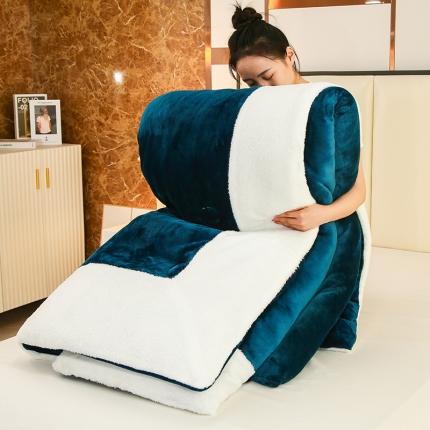 91家纺网 家纺一手货源 找家纺 （总）蓝冰家纺 2022新款加厚保暖牛奶绒水晶绒拼角冬被