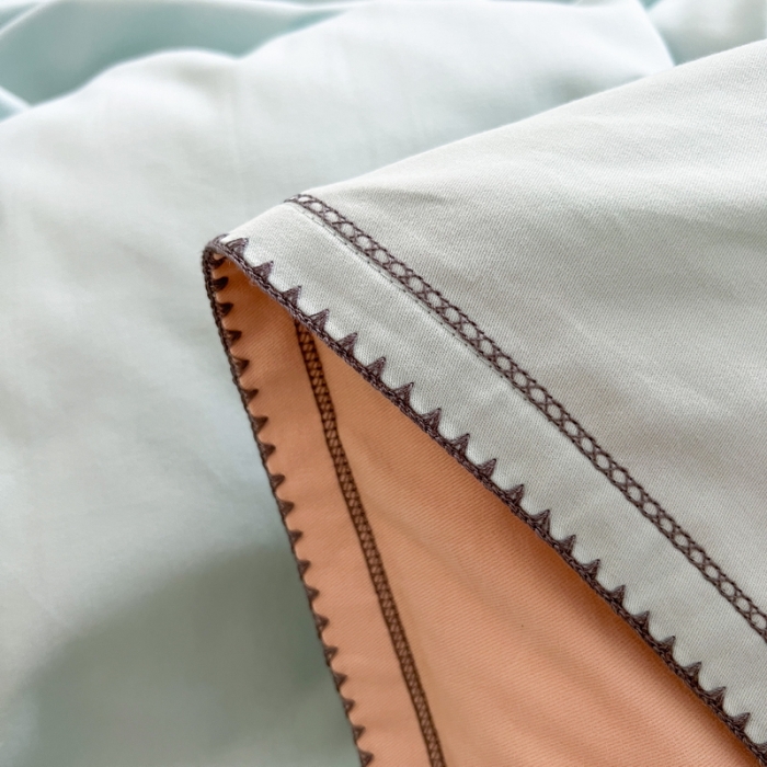 91家纺网 家纺一手货源 找家纺 艾莱 2022新款A类新疆长绒棉加厚磨毛四件套-实拍图 瑞秋-冰海蓝