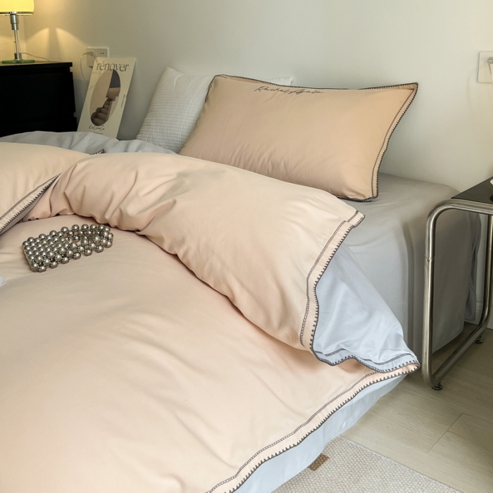 91家纺网 家纺一手货源 找家纺 艾莱 2022新款A类新疆长绒棉加厚磨毛四件套-实拍图 瑞秋-奶咖