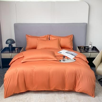 91家纺网 家纺一手货源 找家纺 品乐 2023新款100支长绒棉被套 爱马仕橙