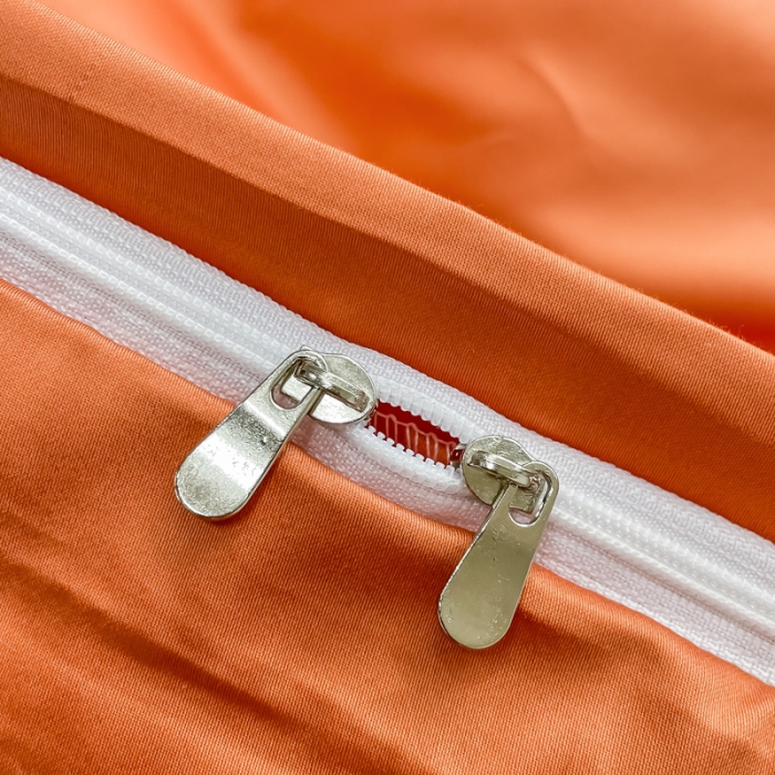 91家纺网 家纺一手货源 找家纺 品乐 2023新款100支长绒棉被套 爱马仕橙