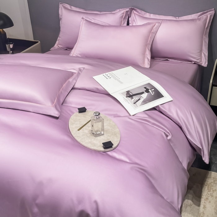 91家纺网 家纺一手货源 找家纺 品乐 2023新款100支长绒棉被套 香氛紫