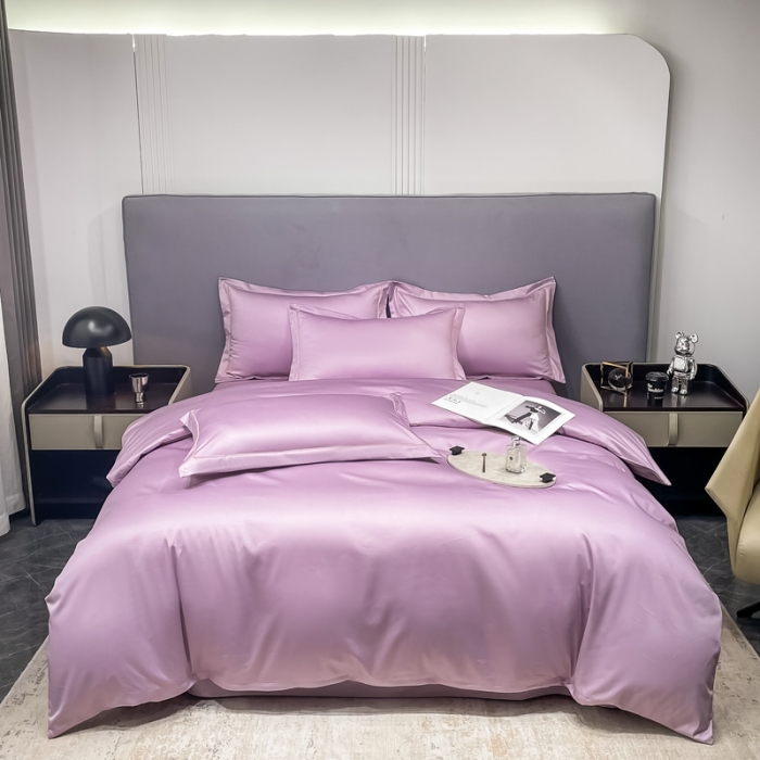 91家纺网 家纺一手货源 找家纺 品乐 2023新款100支长绒棉被套 香氛紫