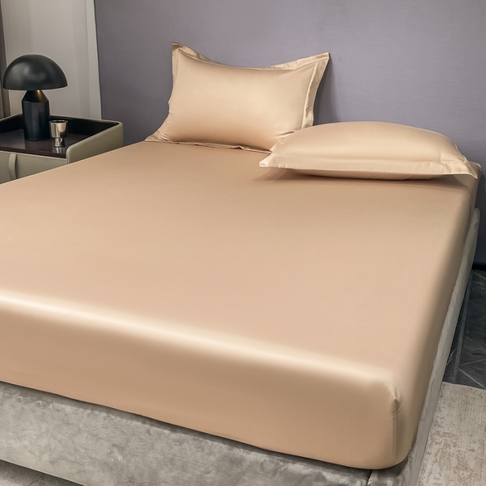 91家纺网 家纺一手货源 找家纺 品乐 2023新款100支长绒棉床笠 宝莉咖