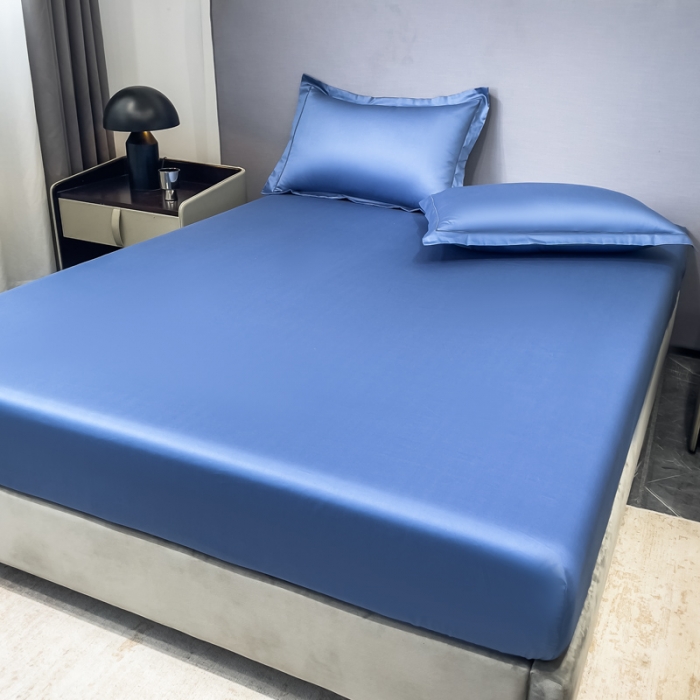 91家纺网 家纺一手货源 找家纺 品乐 2023新款100支长绒棉床笠 宾利蓝