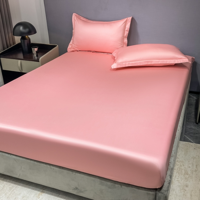 91家纺网 家纺一手货源 找家纺 品乐 2023新款100支长绒棉床笠 胭脂粉