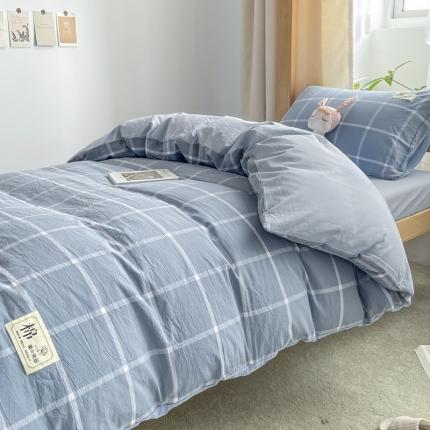 91家纺网 家纺一手货源 找家纺 恋人优选2023新款AB版全棉水洗棉大学生三件套纯棉宿舍四件套